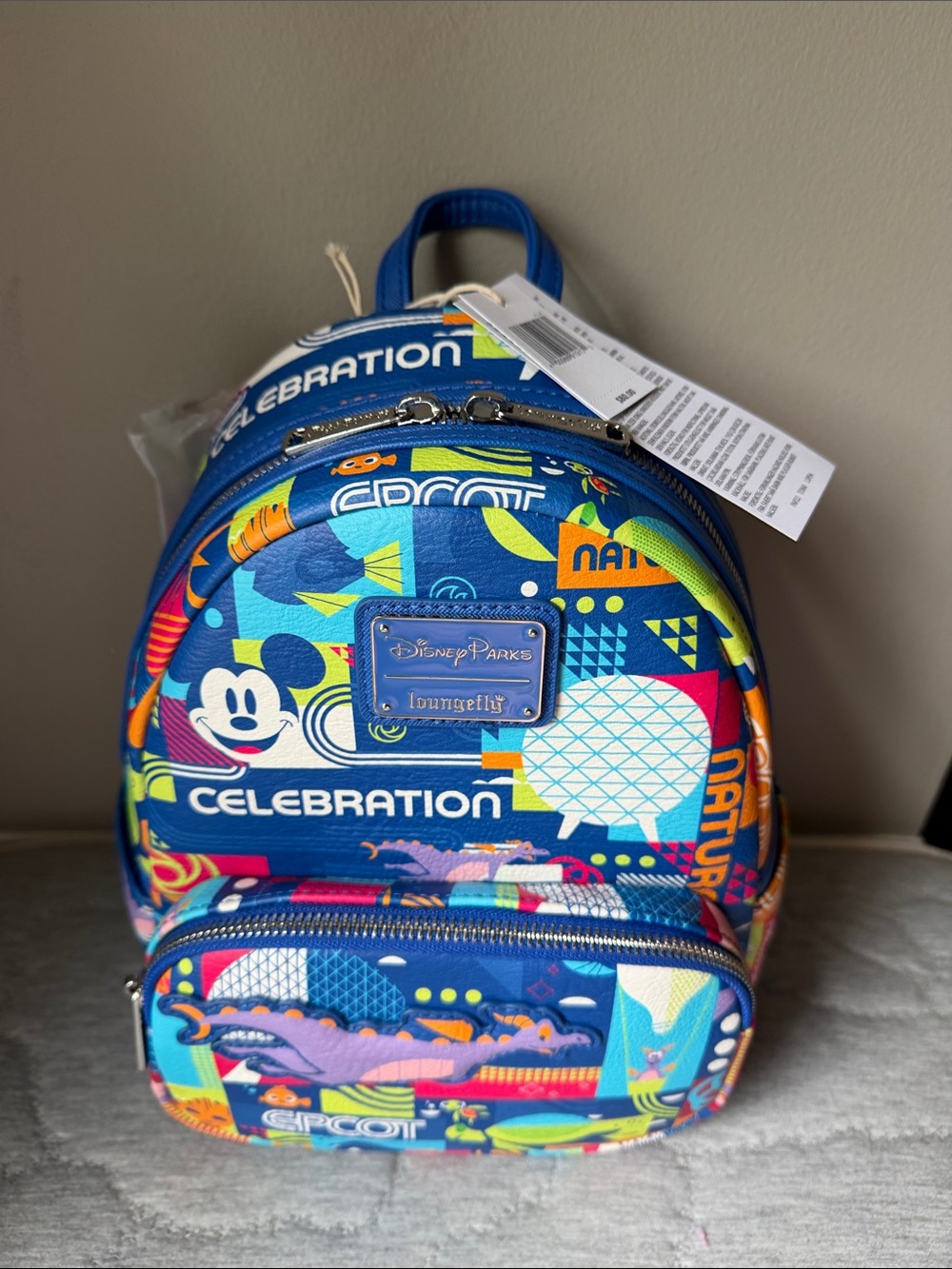Disney Parks x Loungefly Blue 'Celebration' Mini Backpack